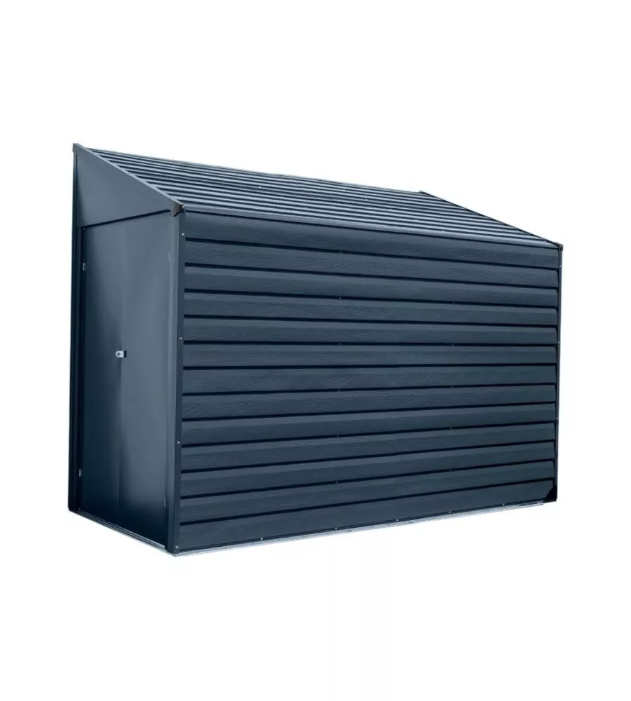 CASETTA DA GIARDINO ADDOSSATA HABRITA "ARROW YARDSAVER" IN ACCIAIO ZINCATO ANTRACITE 124,5X202,6X208,3 CM