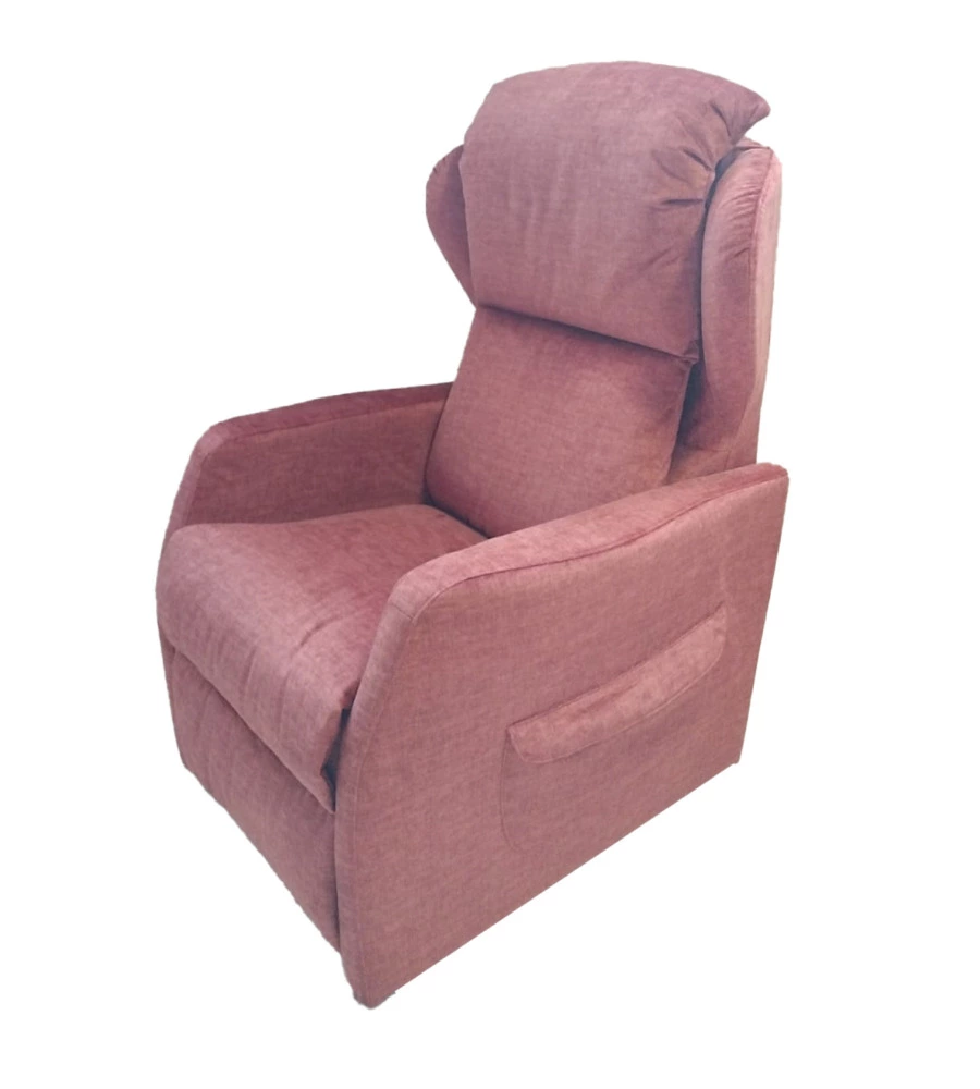 POLTRONA "JOLLY 2" CON RECLINER E ALZATA ELETTRICA IN TESSUTO MATTONE, 75X85X108 CM