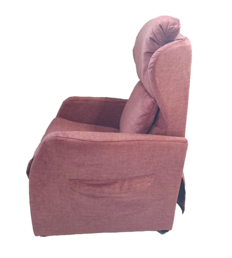 POLTRONA "JOLLY 2" CON RECLINER E ALZATA ELETTRICA IN TESSUTO MATTONE, 75X85X108 CM