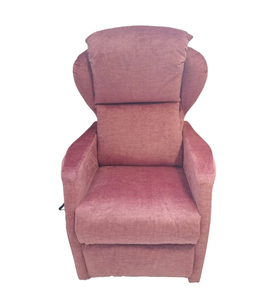 POLTRONA "JOLLY 2" CON RECLINER E ALZATA ELETTRICA IN TESSUTO MATTONE, 75X85X108 CM