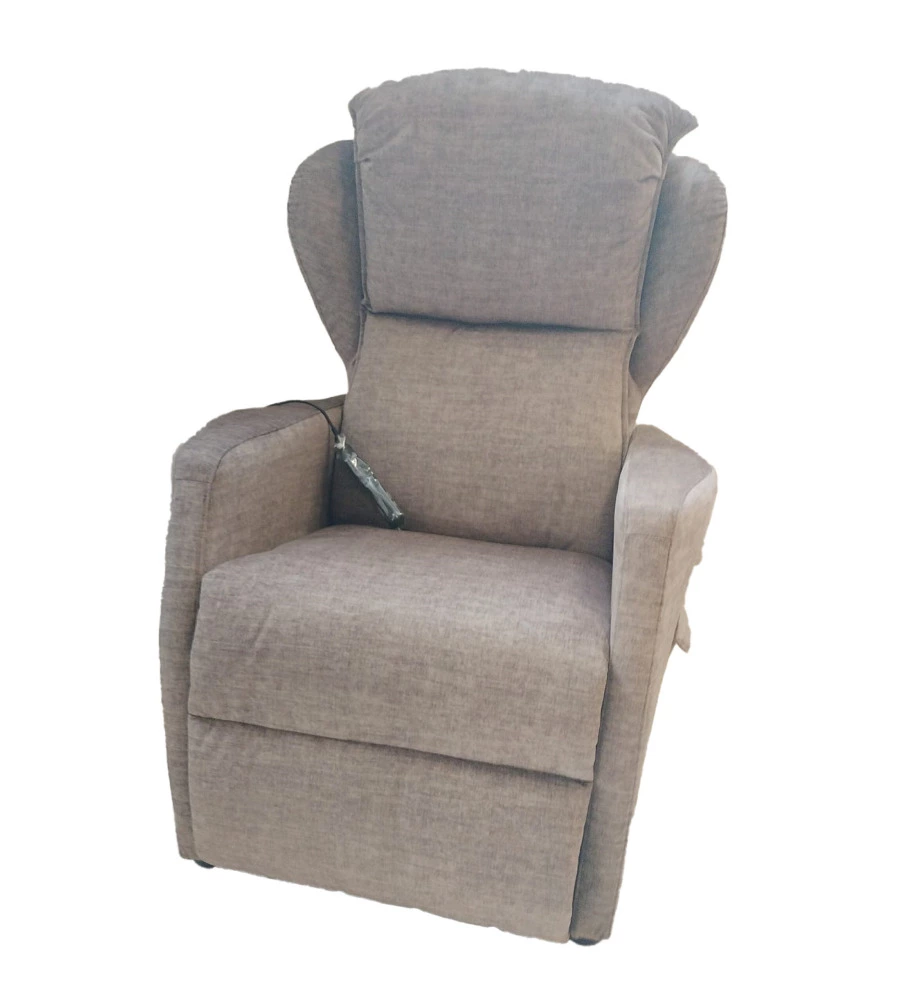 POLTRONA "JOLLY 2" CON RECLINER E ALZATA ELETTRICA IN TESSUTO MATTONE, 75X85X108 CM