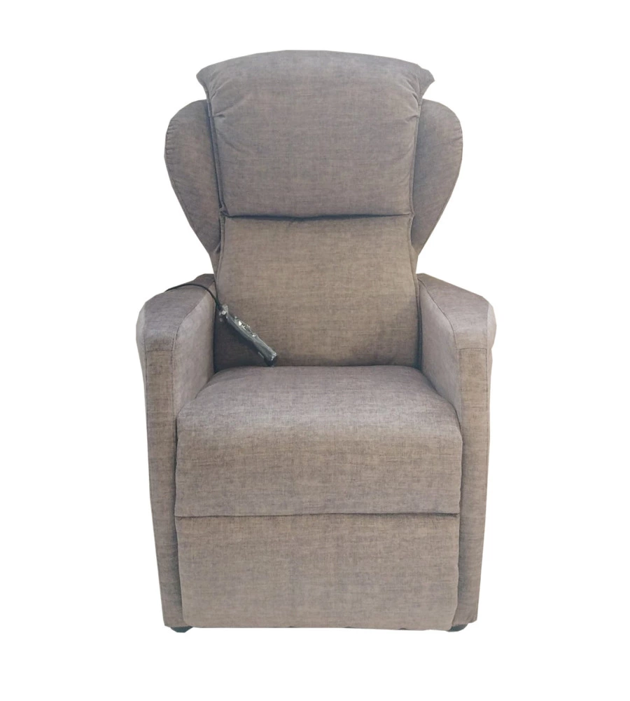 POLTRONA "JOLLY 2" CON RECLINER E ALZATA ELETTRICA IN TESSUTO MATTONE, 75X85X108 CM