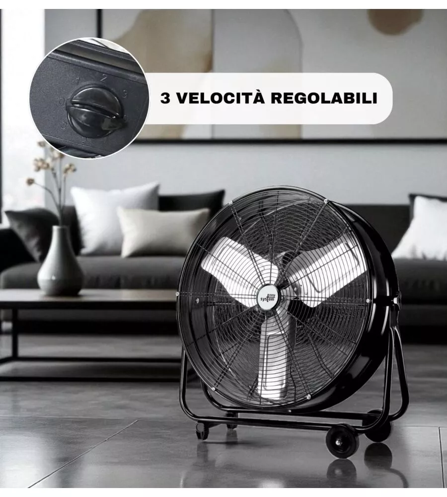 VENTILATORE DA APPOGGIO EASY SYSTEM NERO 220W