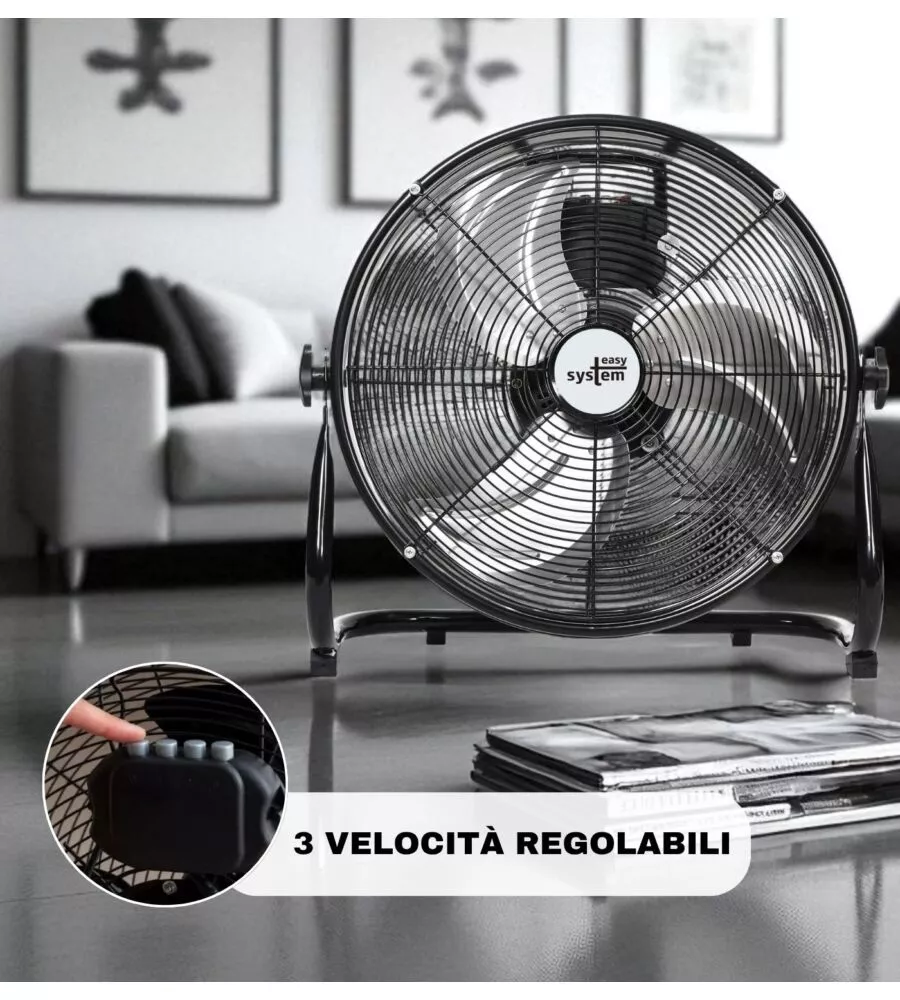 VENTILATORE DA APPOGGIO EASY SYSTEM NERO 130W