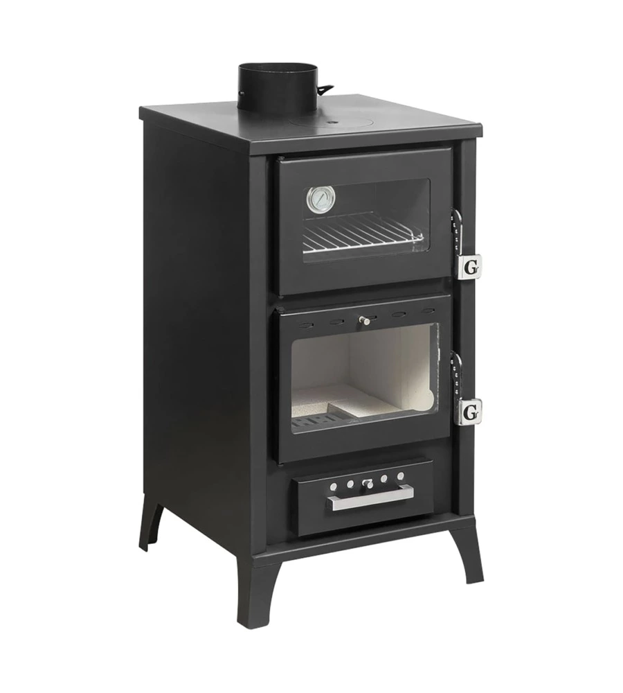 STUFA A LEGNA CON FORNO DIVINA FIRE "MARZIA" NERO 15,8 KW