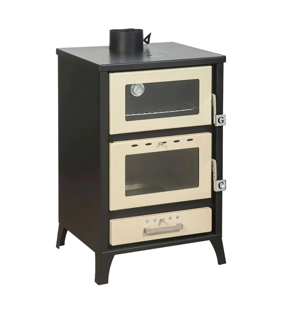 STUFA A LEGNA CON FORNO DIVINA FIRE "MARIKA" BEIGE 22 KW