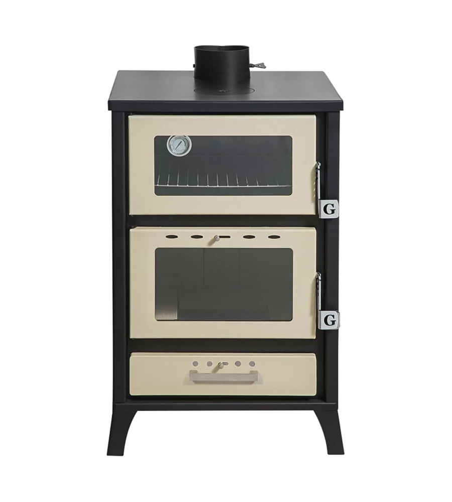 STUFA A LEGNA CON FORNO DIVINA FIRE "MARIKA" BEIGE 22 KW