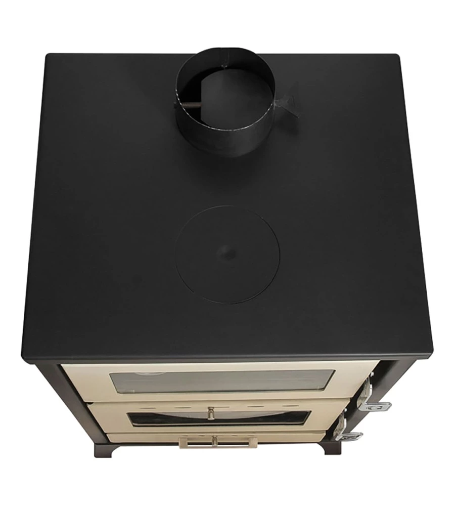 STUFA A LEGNA CON FORNO DIVINA FIRE "MARIKA" BEIGE 22 KW