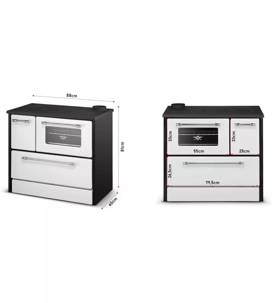 CUCINA A LEGNA DIVINA FIRE "BEATRICE" BIANCO 9 KW