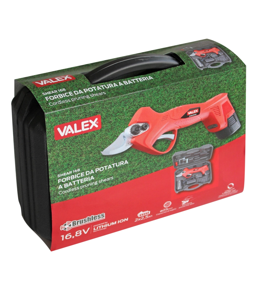FORBICE DA POTATURA A BATTERIA VALEX "SHEAR168" TAGLIO 25 MM 2 BATTERIE 16,8V 2,5AH