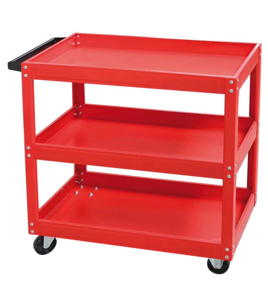 CARRELLO PORTA ATTREZZI VALEX IN METALLO CON 3 RIPIANI 2 RUOTE PIROETTANTI E 2 FISSE 77X35X76 CM