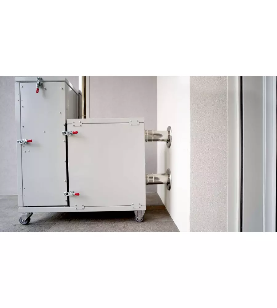 STUFA A PELLET SENZA CANNA FUMARIA PIROX "TURBOPELLET" BIANCO 11 KW