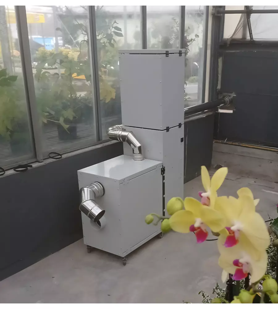 STUFA A PELLET SENZA CANNA FUMARIA PIROX "TURBOPELLET" BIANCO 11 KW