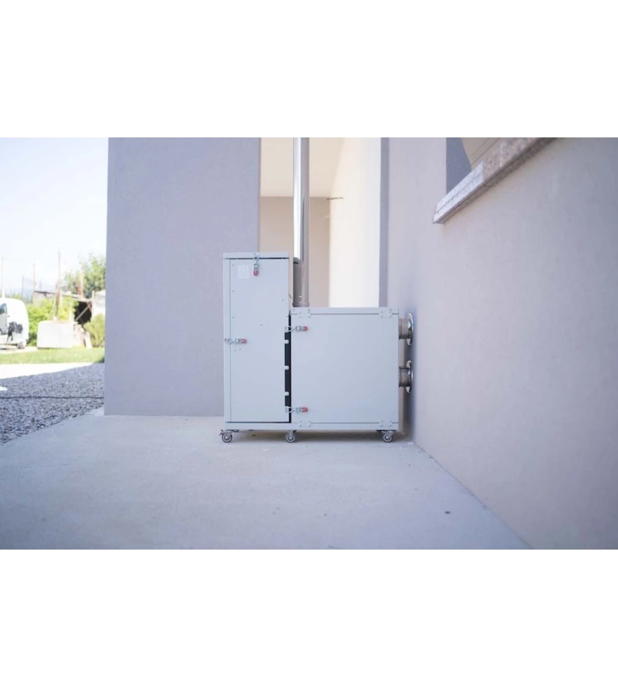 STUFA A PELLET SENZA CANNA FUMARIA PIROX "TURBOPELLET" BIANCO 11 KW