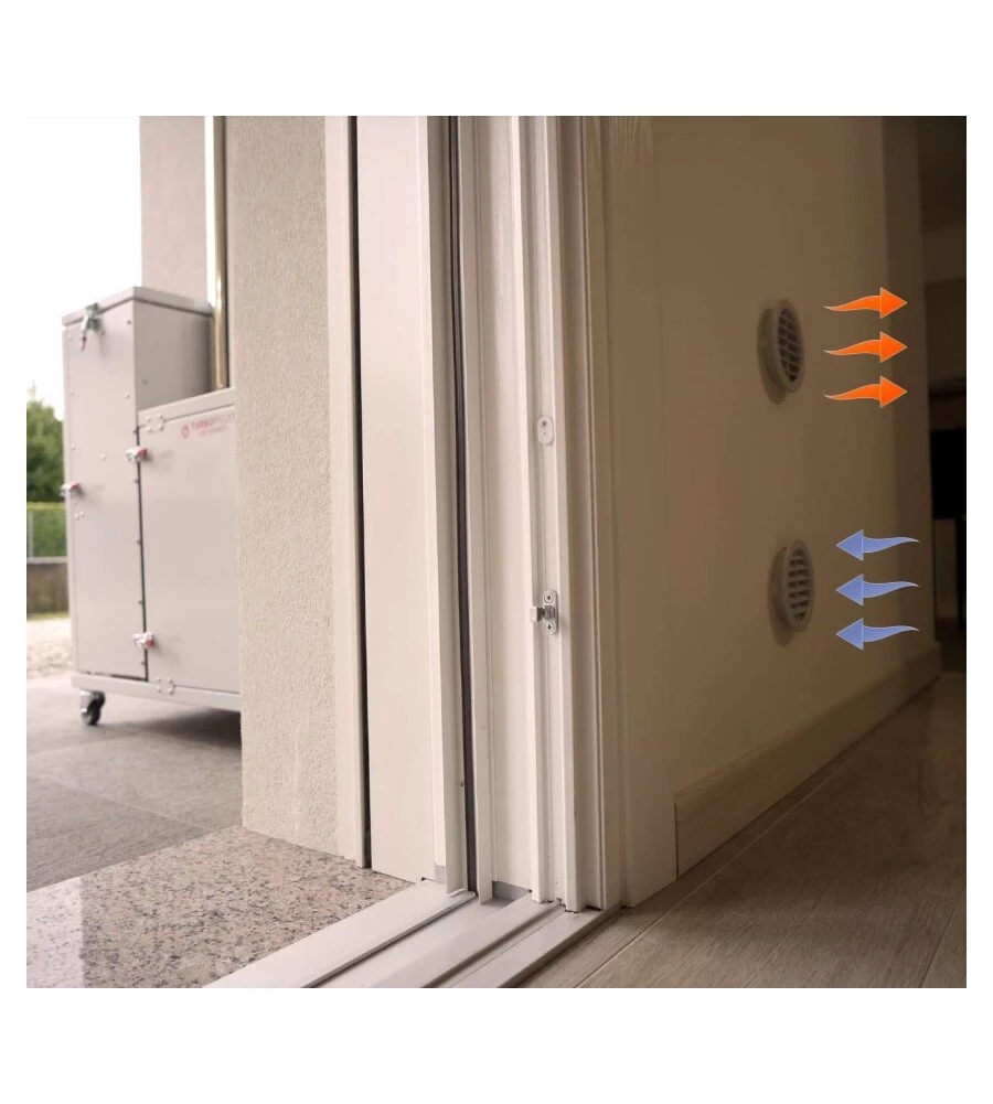 STUFA A PELLET SENZA CANNA FUMARIA PIROX "TURBOPELLET" BIANCO 11 KW