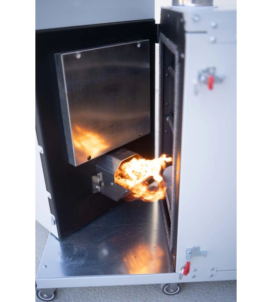STUFA A PELLET SENZA CANNA FUMARIA PIROX "TURBOPELLET" BIANCO 11 KW