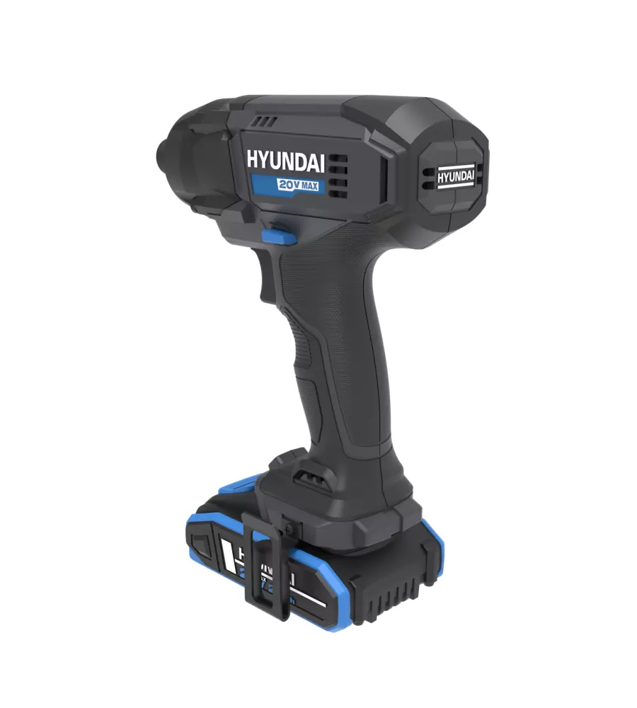 KIT TRAPANO AVVITATORE E AVVITATORE A IMPULSI A BATTERIA HYUNDAI 2 BATTERIE 20V 2AH E CARICABATTERIE - COD. 25852
