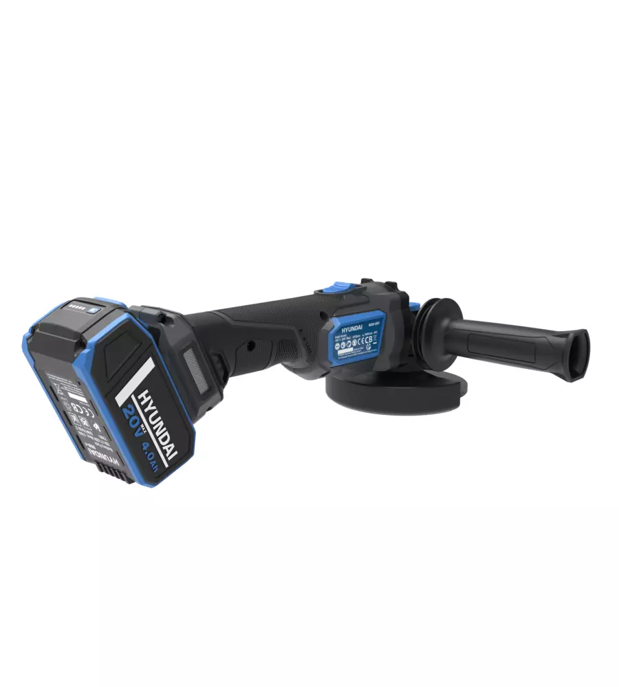 KIT VALIGETTA SMERIGLIATRICE ANGOLARE A BATTERIA HYUNDAI DISCO 125 MM 20V 4AH E CARICABATTERIE - COD. 25859