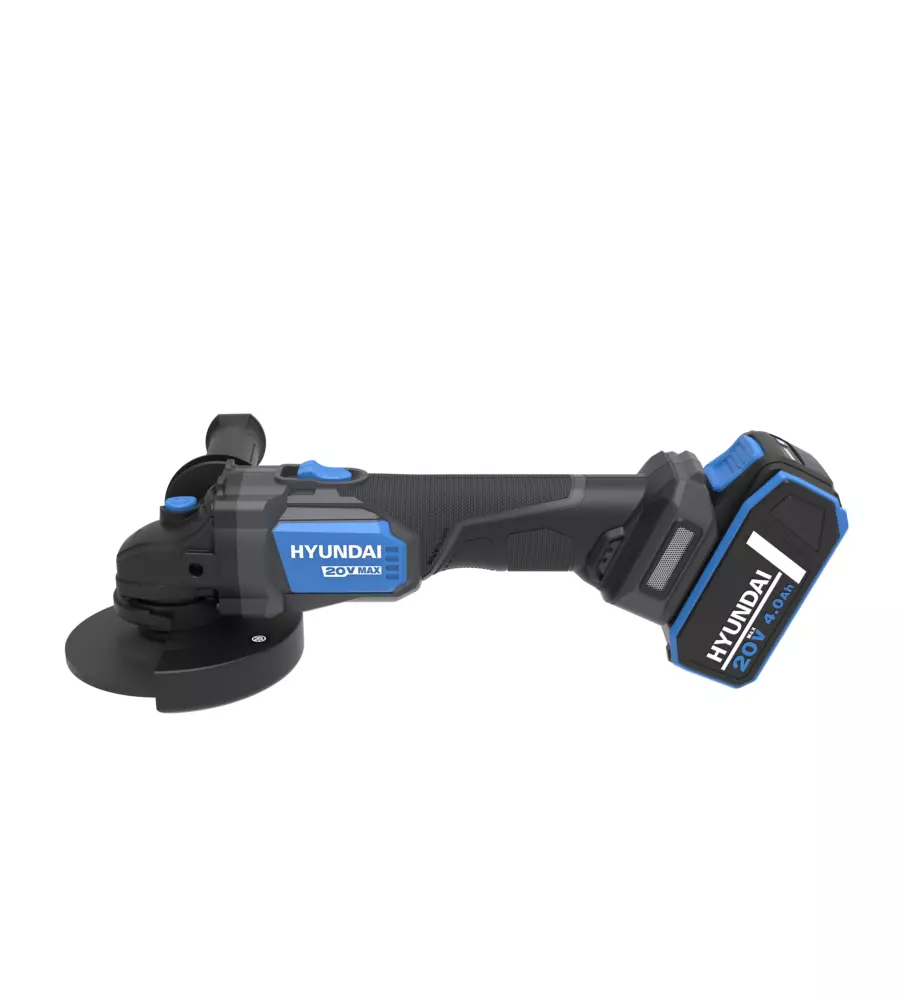 KIT VALIGETTA SMERIGLIATRICE ANGOLARE A BATTERIA HYUNDAI DISCO 125 MM 20V 4AH E CARICABATTERIE - COD. 25859