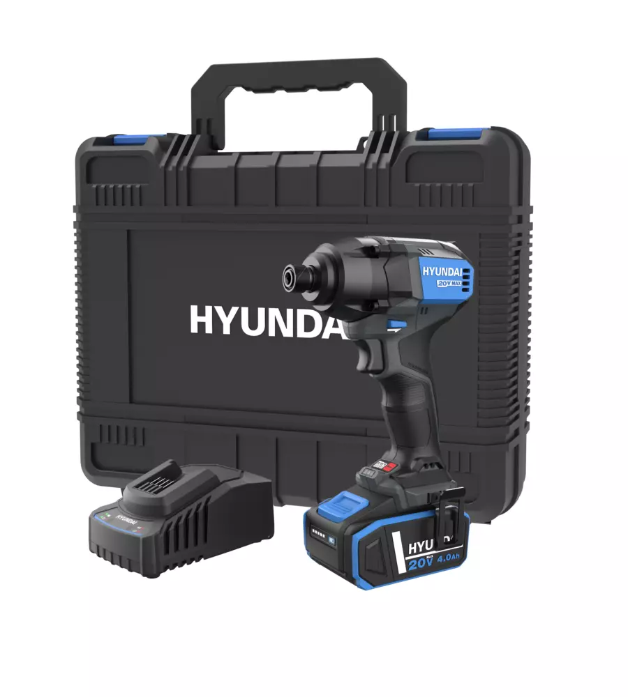 KIT VALIGETTA AVVITATORE A IMPULSI A BATTERIA HYUNDAI 230 NM 20V 4AH E CARICABATTERIE - COD. 25862
