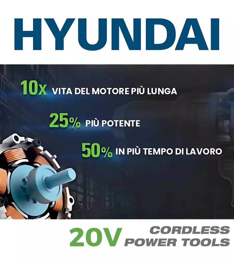 LUCIDATRICE ORBITALE A BATTERIA HYUNDAI DIAMETRO 240 MM 20V, SOLO CORPO MACCHINA - COD. 25893