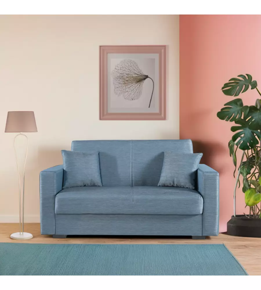 DIVANO LETTO "AFRODITE" 2 POSTI GRIGIO-BLU 155X80X87 CM