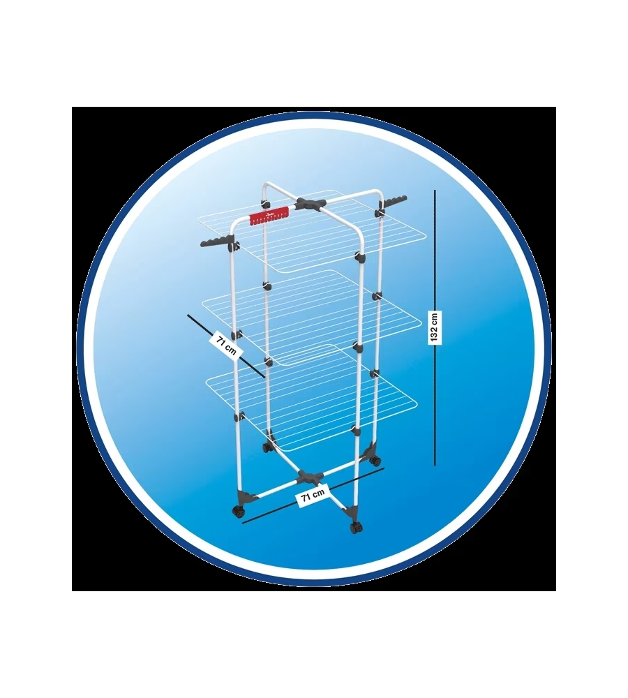 STENDIBIANCHERIA VERTICALE VILEDA "MIXER 3" IN ACCIAIO, 71X71X132 CM