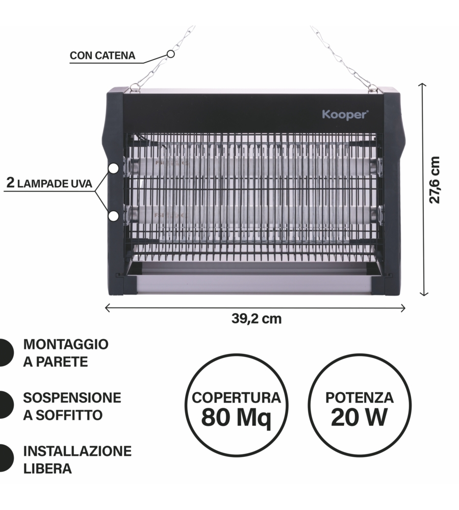 ZANZARIERA ELETTRICA KOOPER NERA 20W