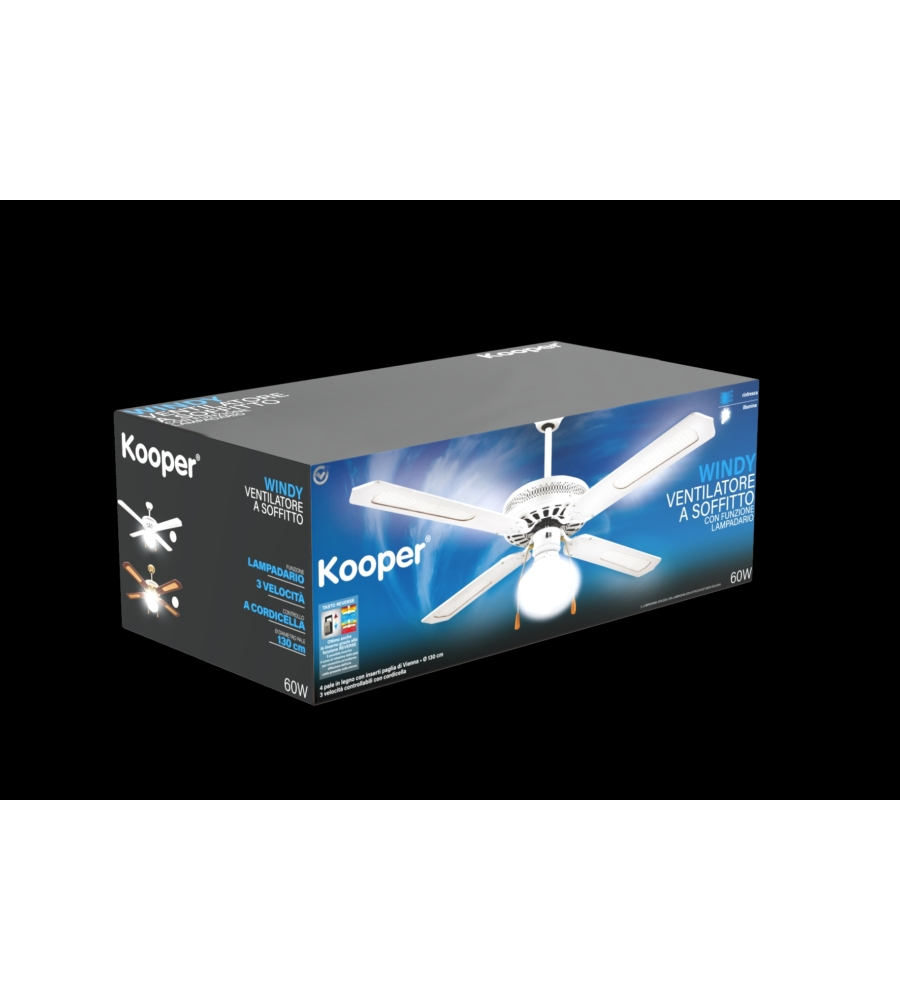 VENTILATORE A SOFFITTO "WINDY" BIANCO 70W