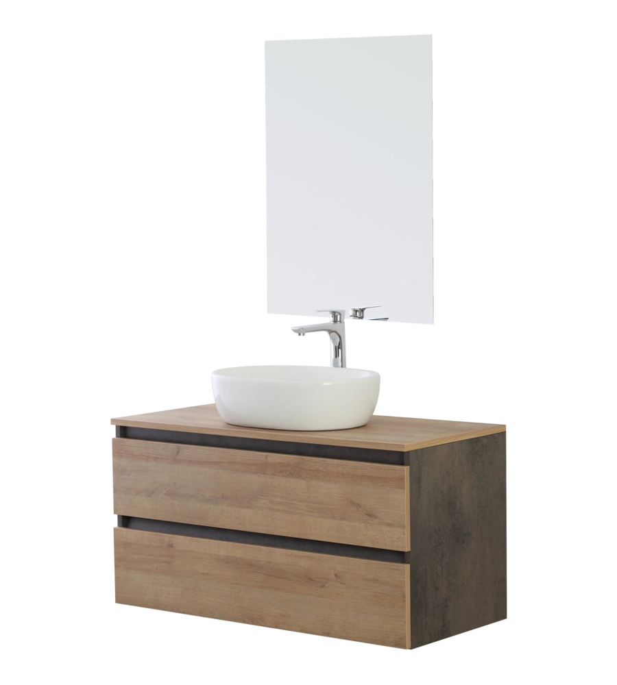MOBILE BAGNO SOSPESO "REVITAL" NOCE, 80X46X51 CM