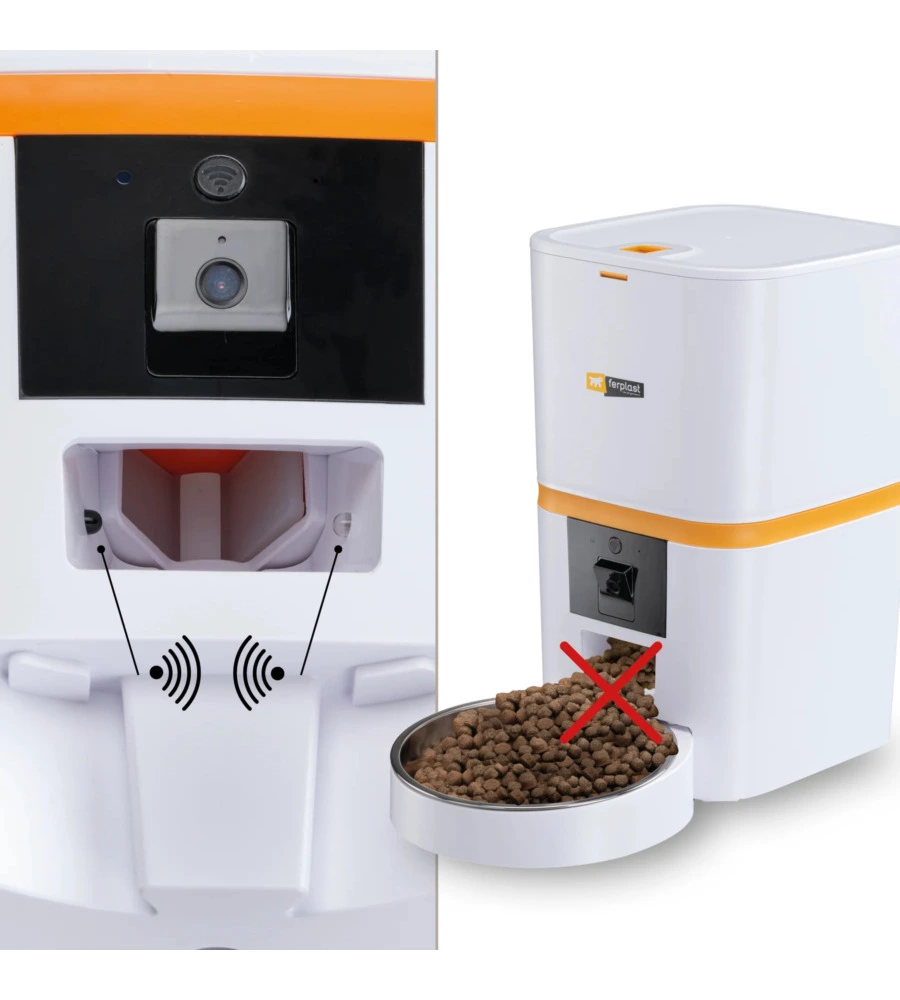 DISTRIBUTORE AUTOMATICO DI CIBO CANI E GATTI FERPLAST "RISTO PET SMART" BIANCO CON CONTROLLO WI-FI