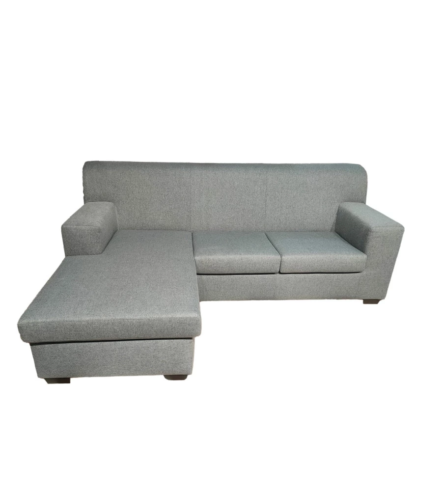 DIVANO CON PENISOLA REVERSIBILE BELLAHOME "TRIS" GRIGIO 218X162X90CM