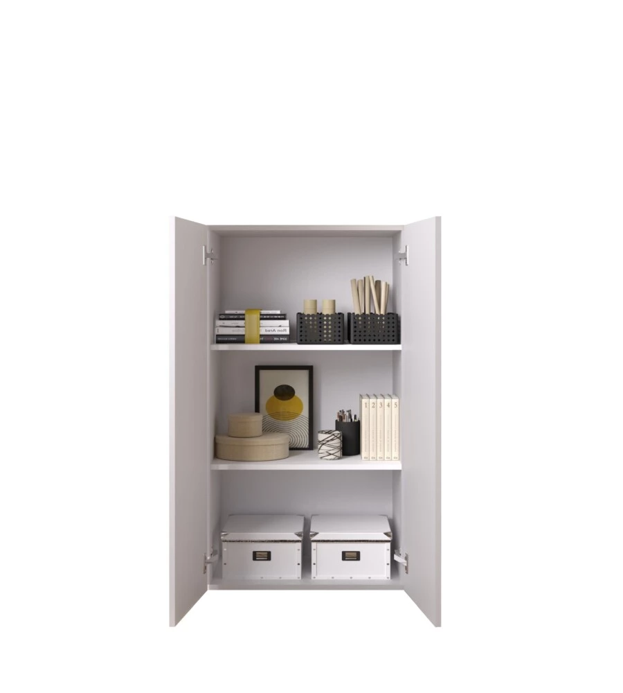 ARMADIO MULTIUSO ALTO "FRAME" BIANCO LUCIDO, 63X35X114 CM