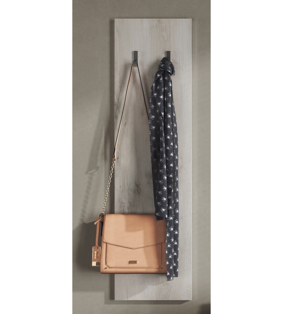 MOBILE DA INGRESSO "BASIC" CON SPECCHIO E APPENDIABITI PINO BIANCO, 91X36X165 CM