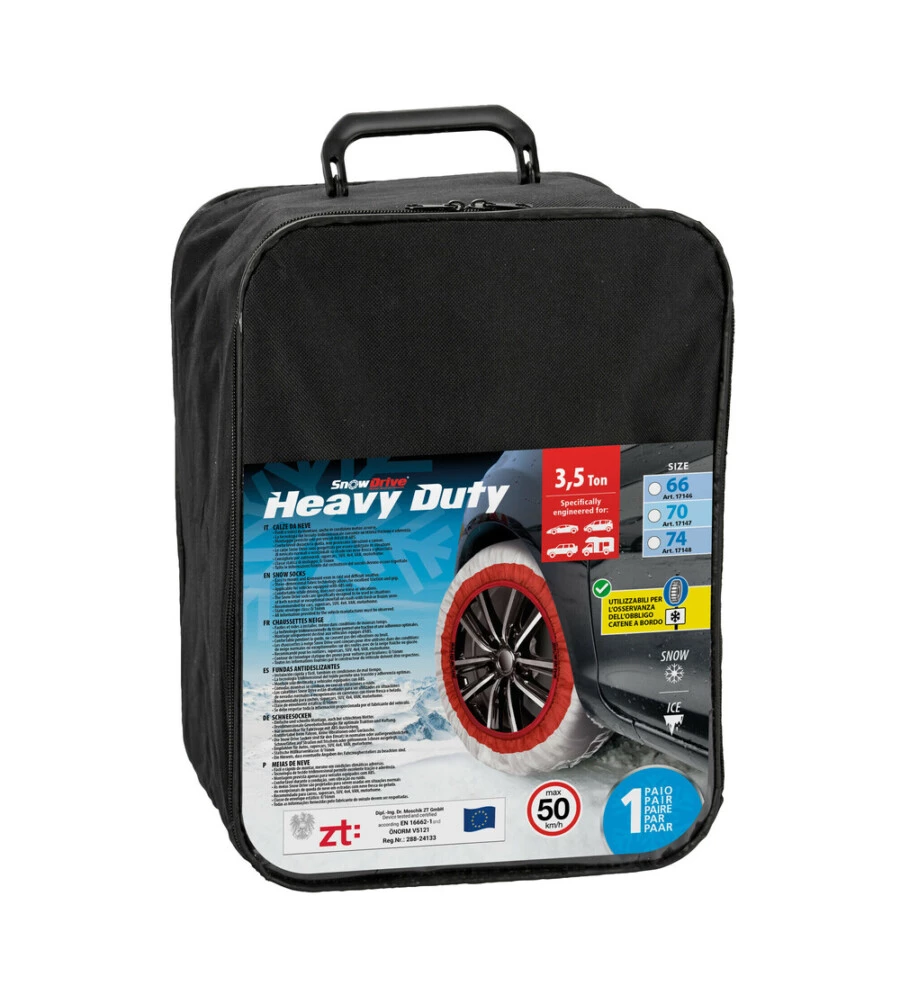 COPPIA DI CALZE DA NEVE SNOW DRIVE "HEAVY DUTY" PER MAXI SUV E FURGONI, TG 70 - 17147 SD70