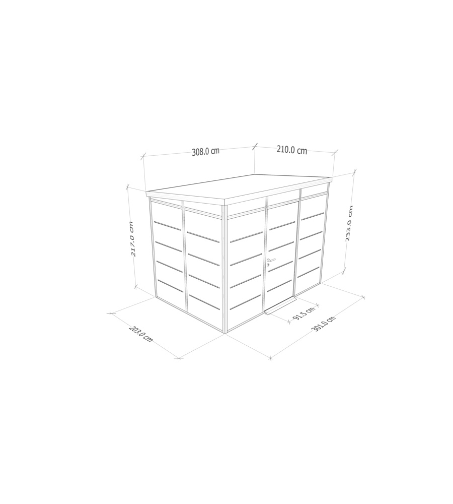 CASETTA DA GIARDINO PREFABBRICATA IN PVC E ALLUMINIO ARTPLAST "MODULARE" NERO E GRIGIO 3X2 MT