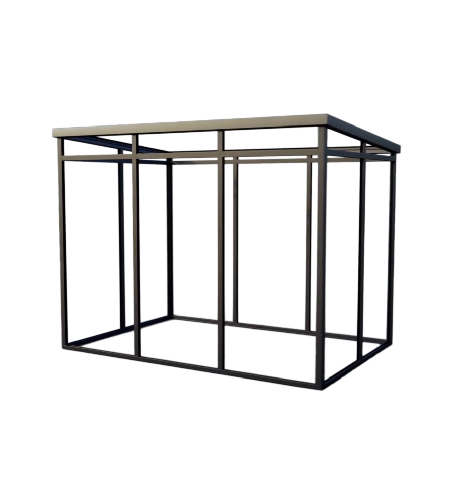 CASETTA DA GIARDINO PREFABBRICATA IN PVC E ALLUMINIO ARTPLAST "MODULARE" NERO E GRIGIO 4X2 MT