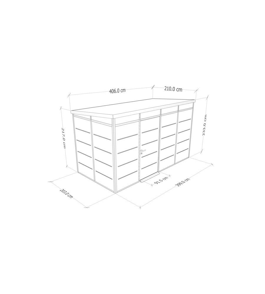 CASETTA DA GIARDINO PREFABBRICATA IN PVC E ALLUMINIO ARTPLAST "MODULARE" NERO E GRIGIO 4X2 MT