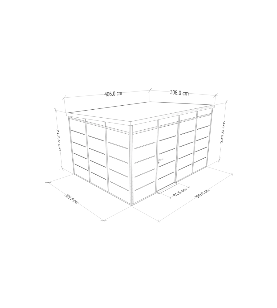 CASETTA DA GIARDINO PREFABBRICATA IN PVC E ALLUMINIO ARTPLAST "MODULARE" NERO E GRIGIO 3X4 MT