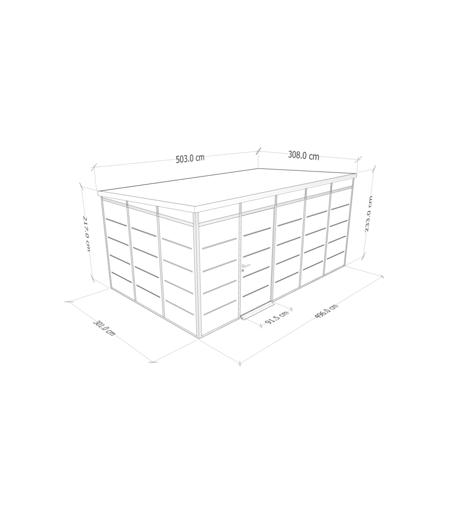CASETTA DA GIARDINO PREFABBRICATA IN PVC E ALLUMINIO ARTPLAST "MODULARE" NERO E GRIGIO 3X5 MT
