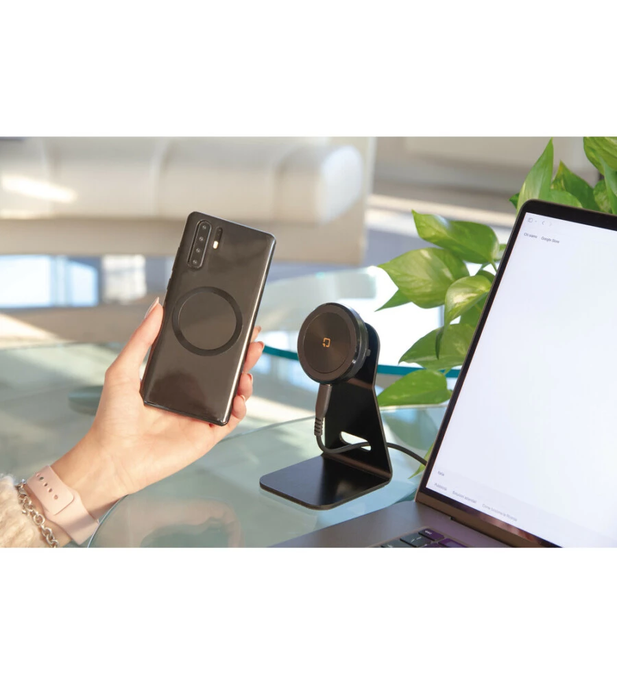 PORTA TELEFONO MAGNETICO DA TAVOLO LAMPA "MAG WIRELESS STAND" CON RICARICA WIRELESS - 91807