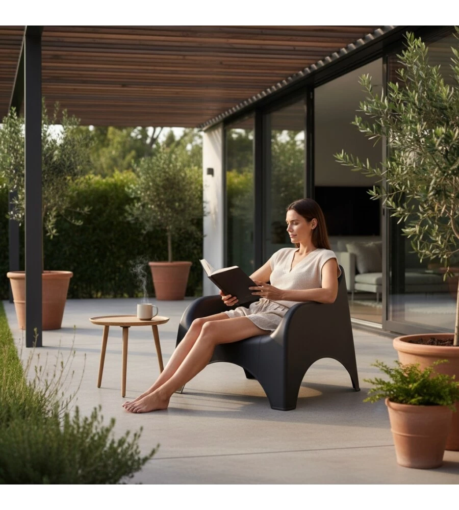 POLTRONA DA ESTERNO "NUVOLA" IN POLIPROPILENE ANTRACITE 79X81X71 CM