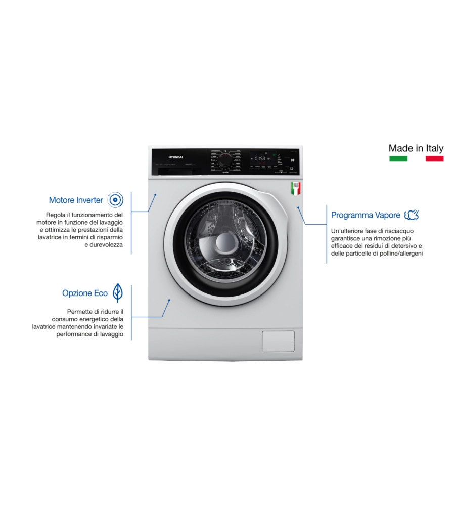 LAVATRICE HYUNDAI "LBHN-8ITW14AS" CARICO 8 KG