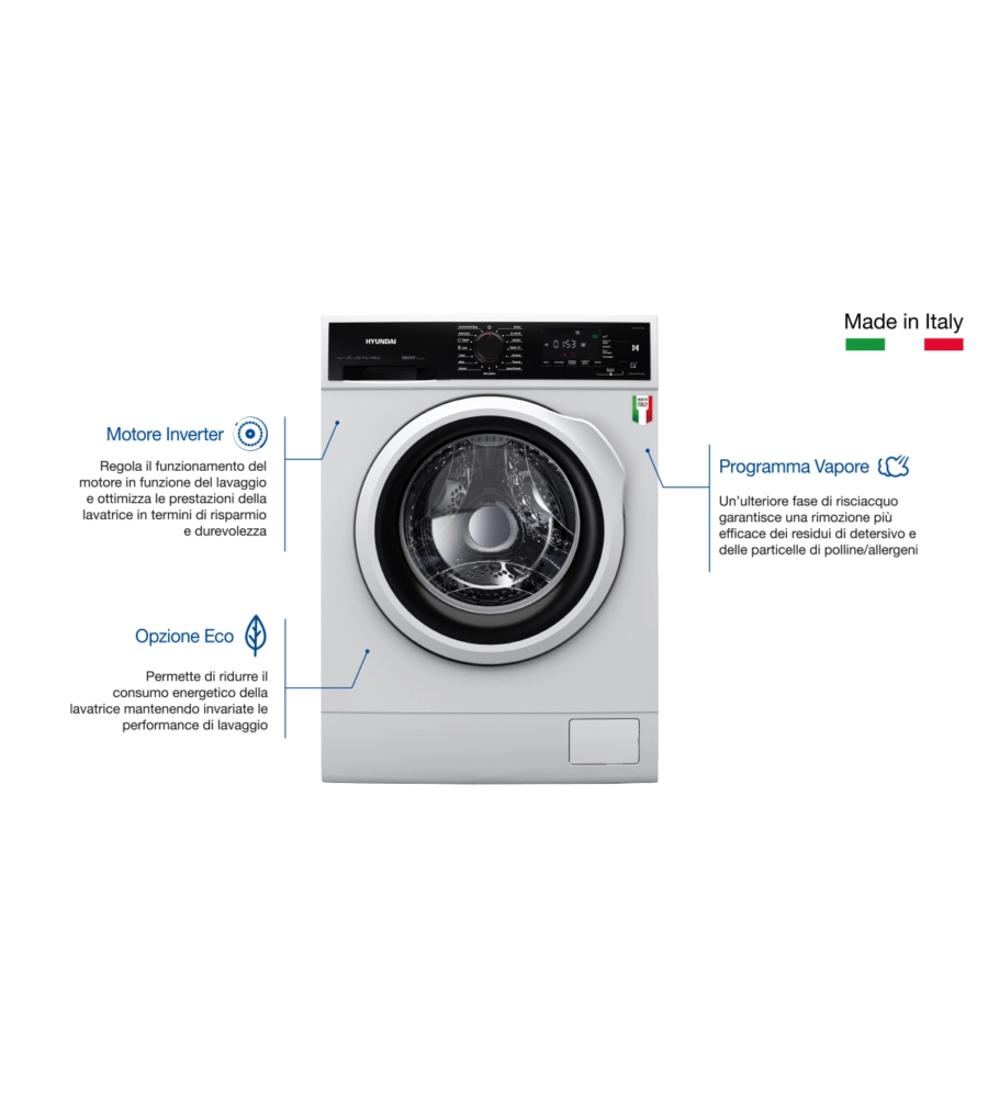 LAVATRICE HYUNDAI "LBHN-9ITW14AS" CARICO 9 KG