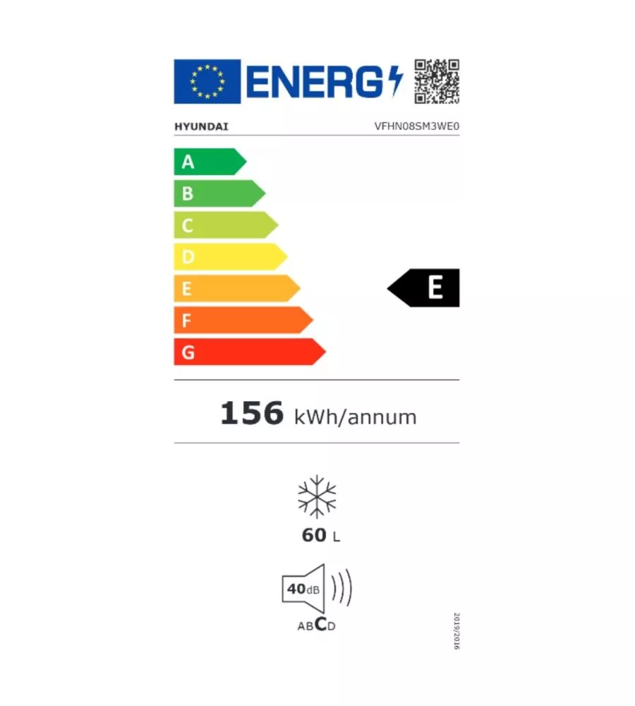 CONGELATORE VERTICALE HYUNDAI "VFHN-08SM3WE0" BIANCO 60 L 47,5X45X85 CM CLASSE ENERGETICA E