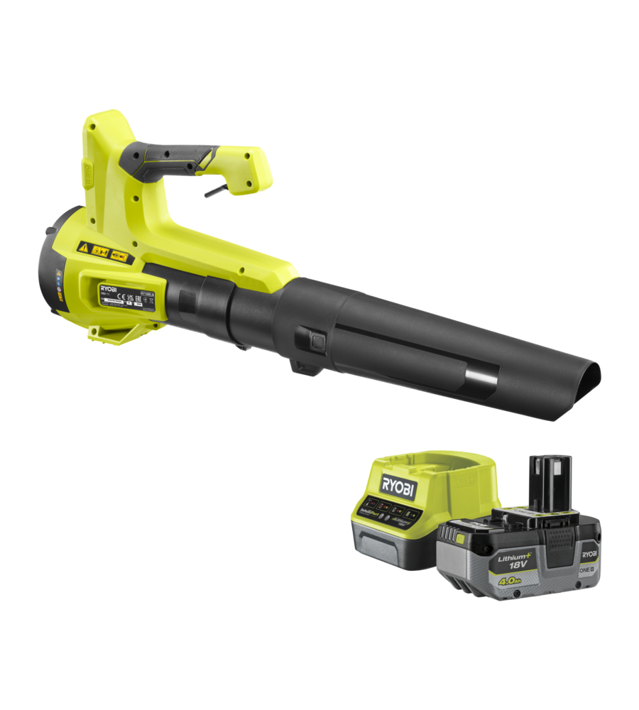 SOFFIATORE A BATTERIA CON TURBINA JET RYOBI "RY18BLB-140" 18V, BATTERIA 4AH INCLUSA