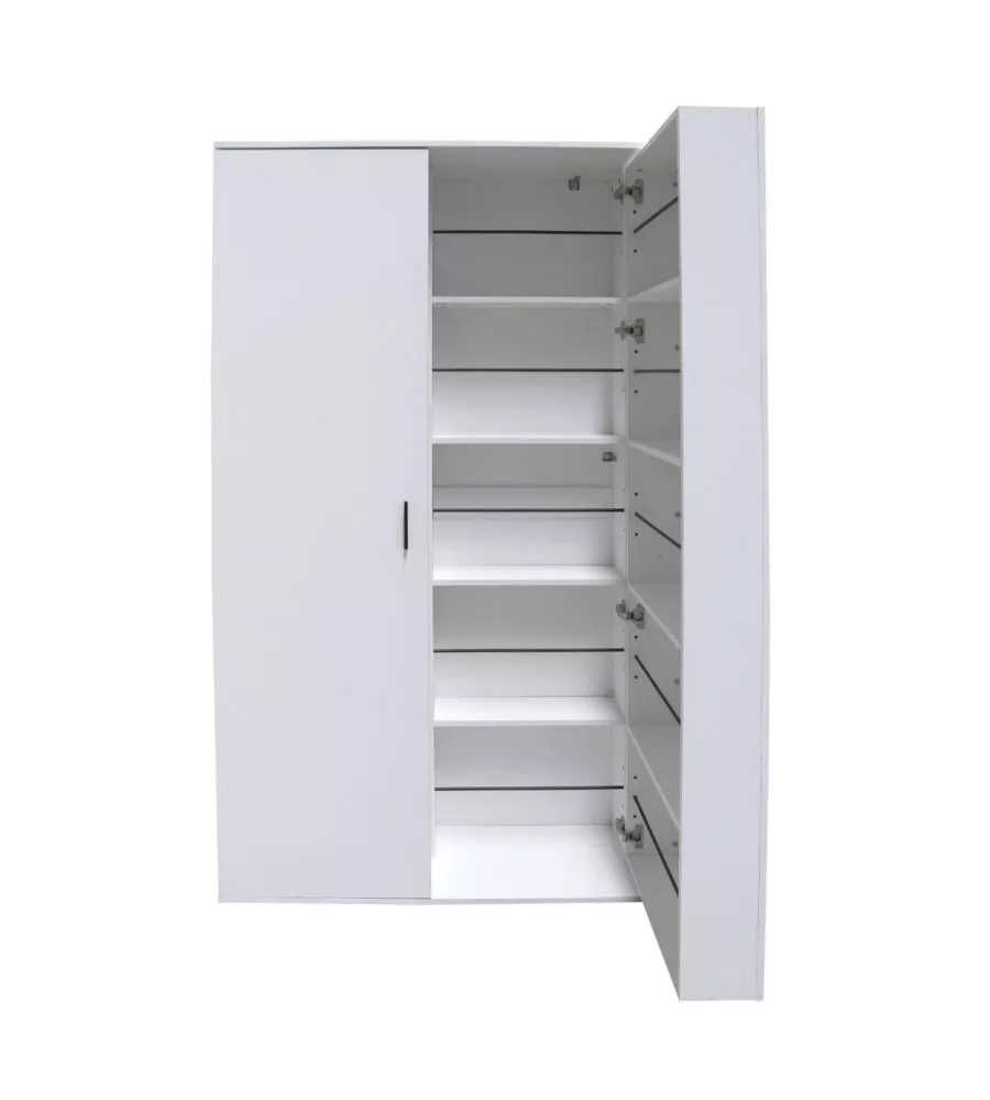 SCARPIERA 2 ANTE BELLAHOME CON ANTE SALVASPAZIO BIANCO 80X33,4X180 CM