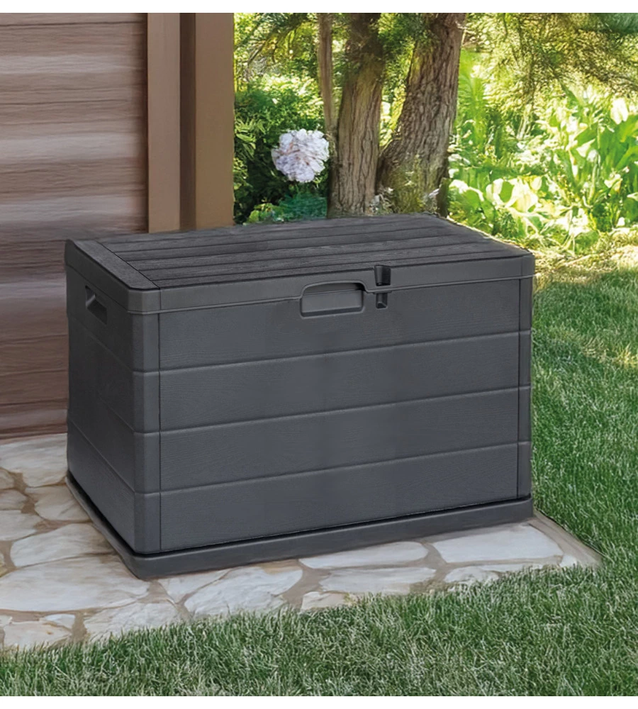 BAULE DA ESTERNO MULTIUSO "BETA" IN POLIPROPILENE ANTRACITE 78X55X52 CM