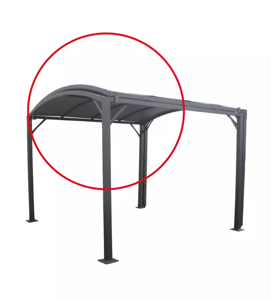 RICAMBIO COPERTURA PER CARPORT RIVIERA "DELUXE" IN POLIESTERE GRIGIO SCURO