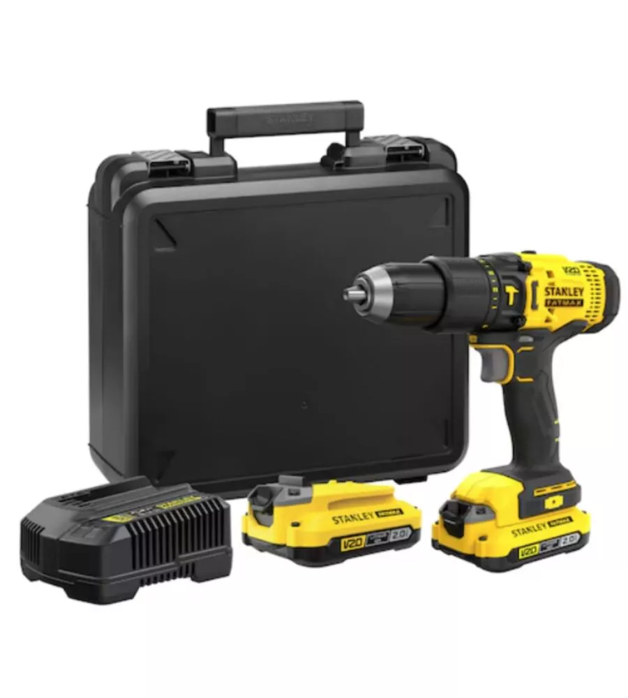 KIT VALIGETTA TRAPANO AVVITATORE A PERCUSSIONE A BATTERIA STANLEY FATMAX "SFMCD711D22-QW" 2 BATTERIE 18V 2AH